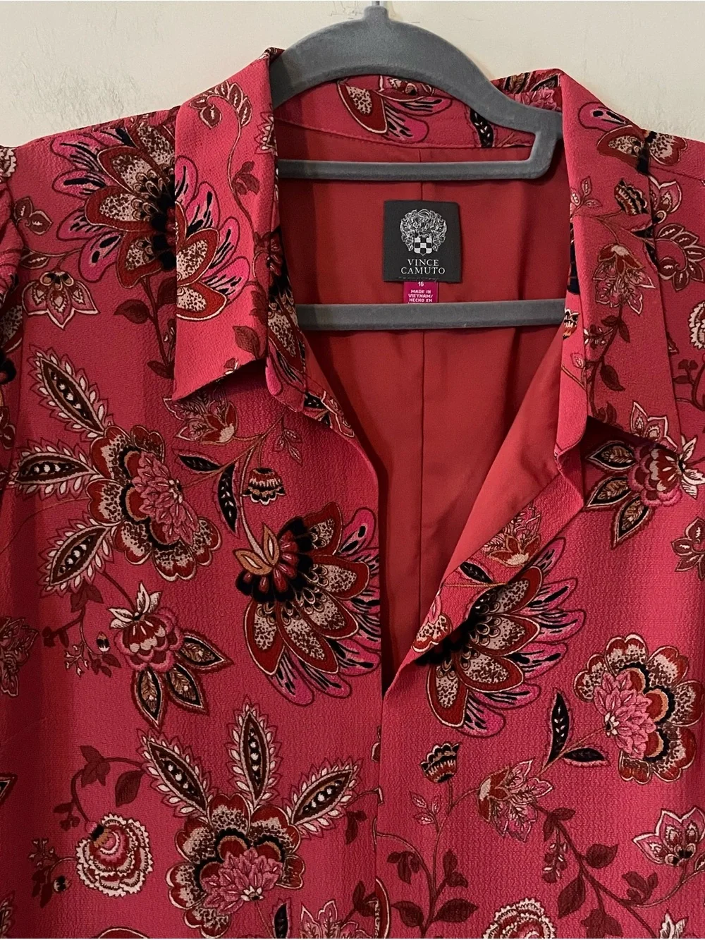 Vince Camuto Women's Mixed Coral/Navy Elegant Dress Size 16 - Picture 9 of 16